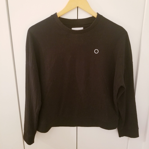 Oak + Fort | 100% Cotton Black Sweatshirt Crew
